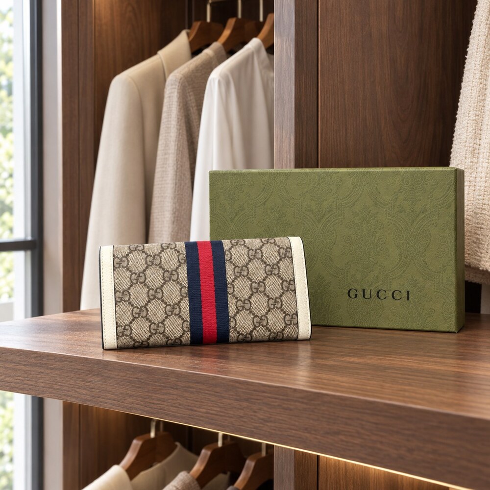 Gucci Ophidia GG Canvas Long Flap Wallet - Picture 4 of 6
